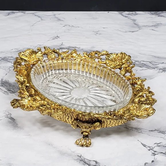 Hollywood Regency Vanity or Soap Dish Vintage - Picture 2 of 11